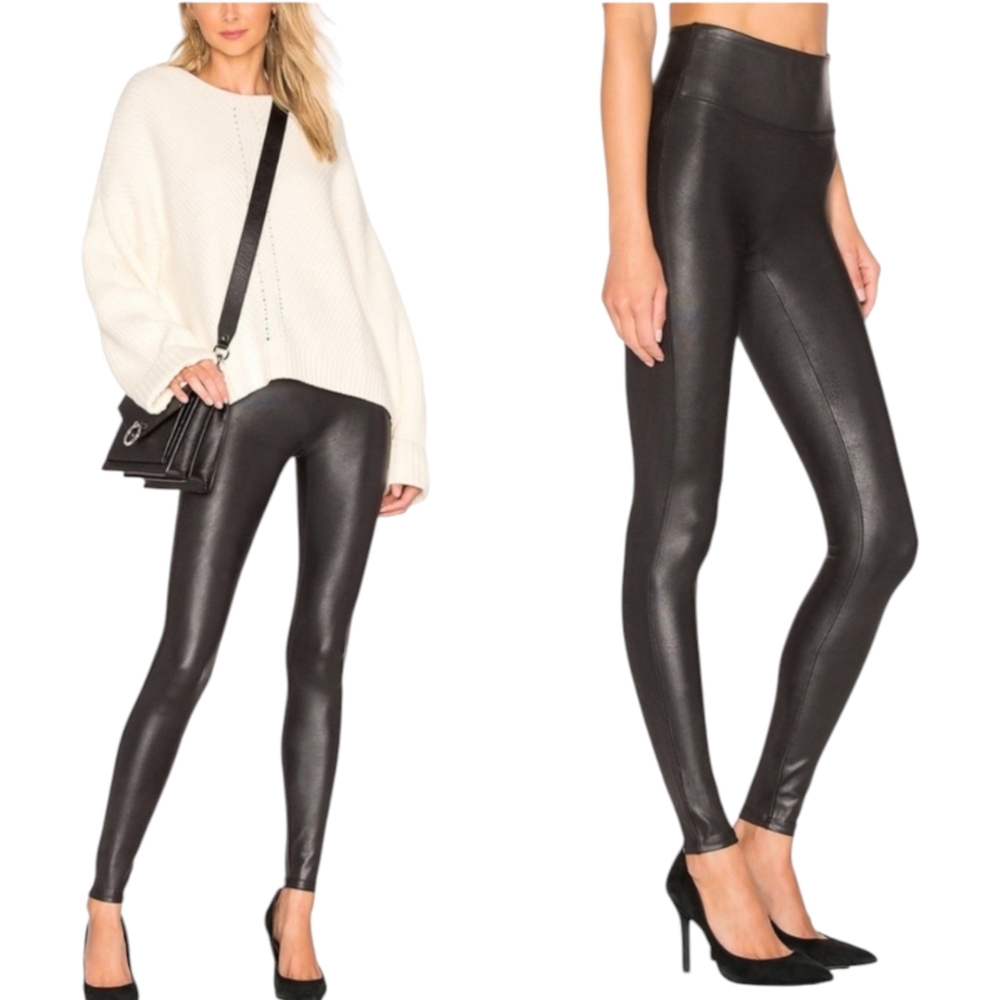 SPANX Sleek Black High-Waisted Leggings Size Large